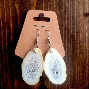 Deer antler earrings. Ethically sourced from my backyard.